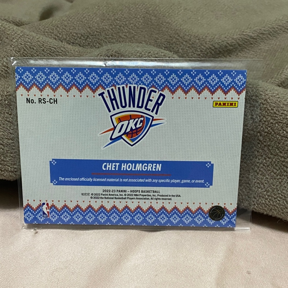 NBA Hoops Rookie Sweaters Card Chet Chet Holmgren!!! - Picture 2 of 2